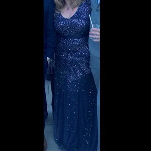 Adrianna Papell Cap-Sleeve Embellished Gown